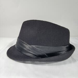 Bruno Capelo Rico Collection Men’s Homburg Hat Black Teardrop Crown Wool Blend L